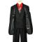 Bertolini Black Shadow Stripes Wool & Silk Blend Vested Suit 70104